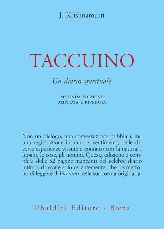 Taccuino. Un diario spirituale - Jiddu Krishnamurti,Paolo Chiesa - ebook