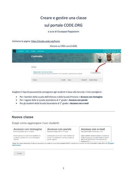 Creare e gestire una classe su code.org. Coding in classe con il portale code.org - Giuseppe Pappaianni - ebook