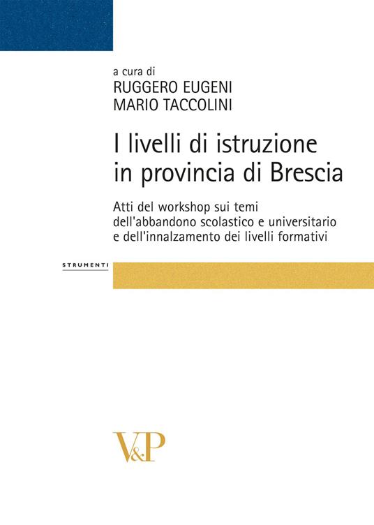 I livelli di istruzione in provincia di Brescia. Atti del workshop sui temi dell'abbandono scolastico e universitario e dell'innalzamento dei livelli formativi - copertina