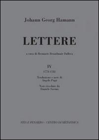 Lettere. Vol. 4: (1778-1782) - Johann Georg Hamann - copertina