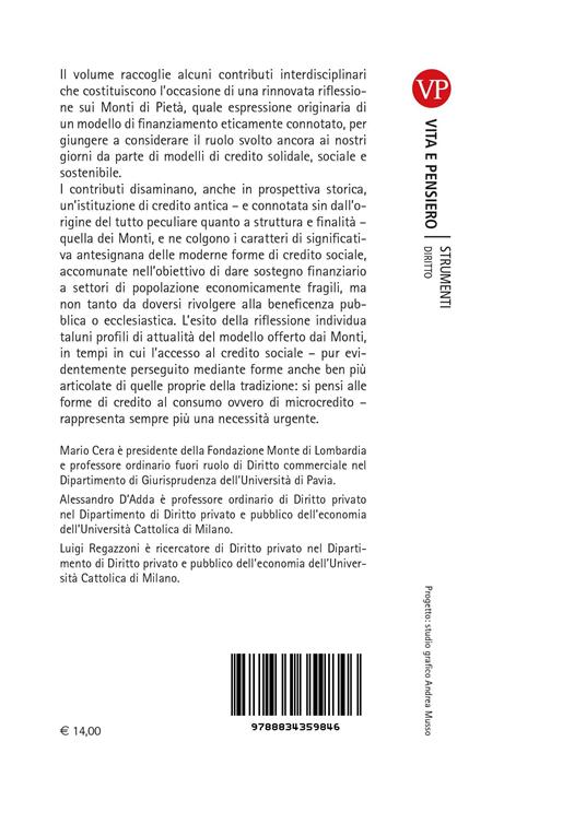 I Monti di Pietà. Il credito sociale e sostenibile tra storia, società e diritto - 3