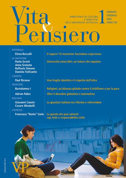 Vita e pensiero (2026). Vol. 1 - copertina