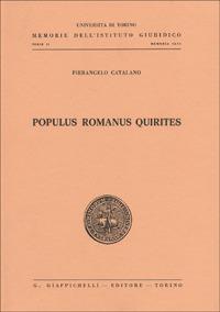 Populus romanus quirites - Pierangelo Catalano - copertina