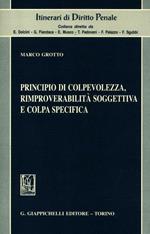 Principio di colpevolezza, rimproverabiltà soggettiva e colpa specifica