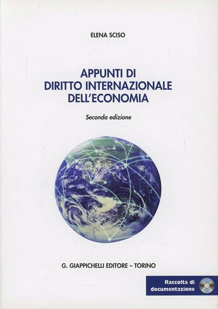 Appunti di diritto internazionale dell'economia - Sciso Elena - copertina