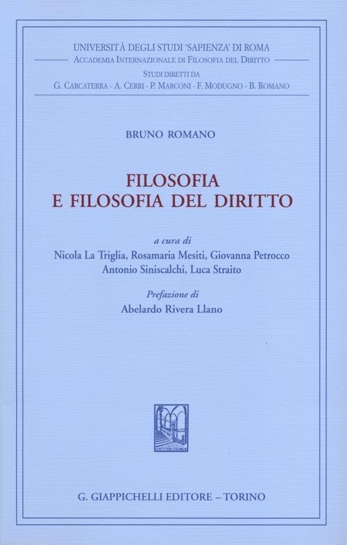 Filosofia e filosofia del diritto - Bruno Romano - copertina