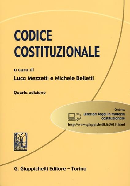 Codice costituzionale - copertina