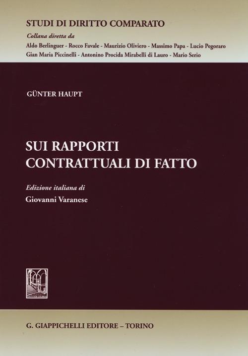 Sui rapporti contrattuali di fatto - Günter Haupt - copertina