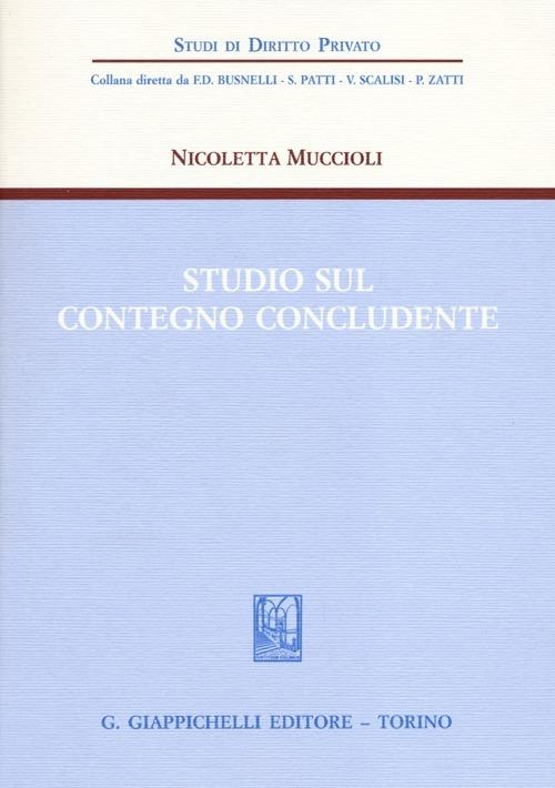 Studio sul contegno concludente - Nicoletta Muccioli - copertina