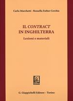 Il contract in Inghilterra. Lezioni e materiali