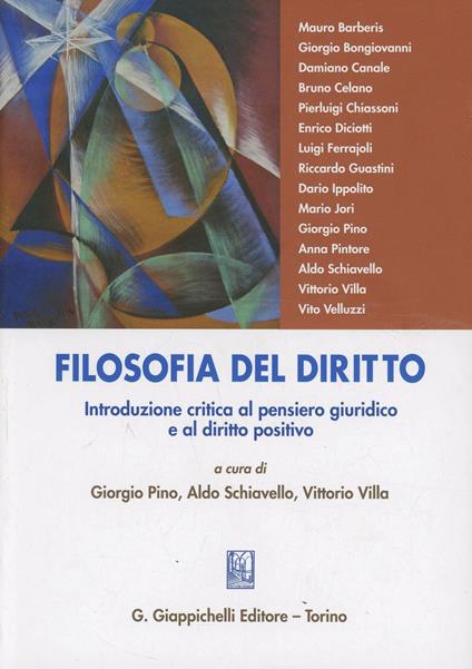 Filosofia del diritto. Introduzione critica al pensiero giuridico e al diritto positivo - copertina