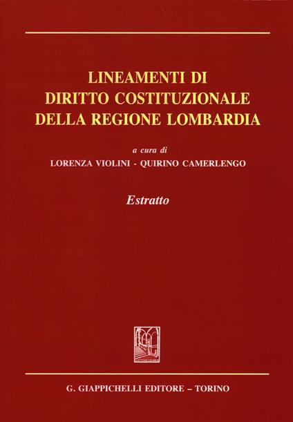 Lineamenti di diritto costituzionale della regione Lombardia. Estratto - copertina