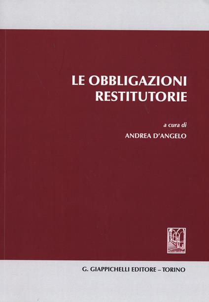 Le obbligazioni restitutorie - copertina