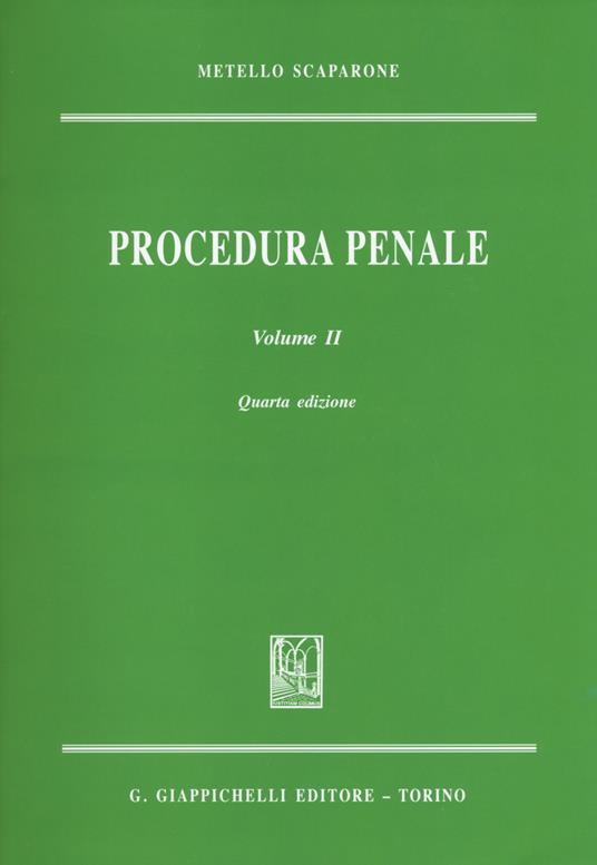 Procedura penale. Vol. 2 - Metello Scaparone - copertina