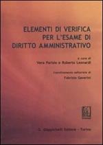 Elementi di verifica per l'esame di diritto amministrativo
