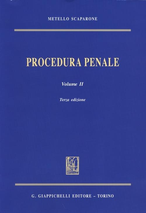 Procedura penale. Vol. 2 - Metello Scaparone - copertina