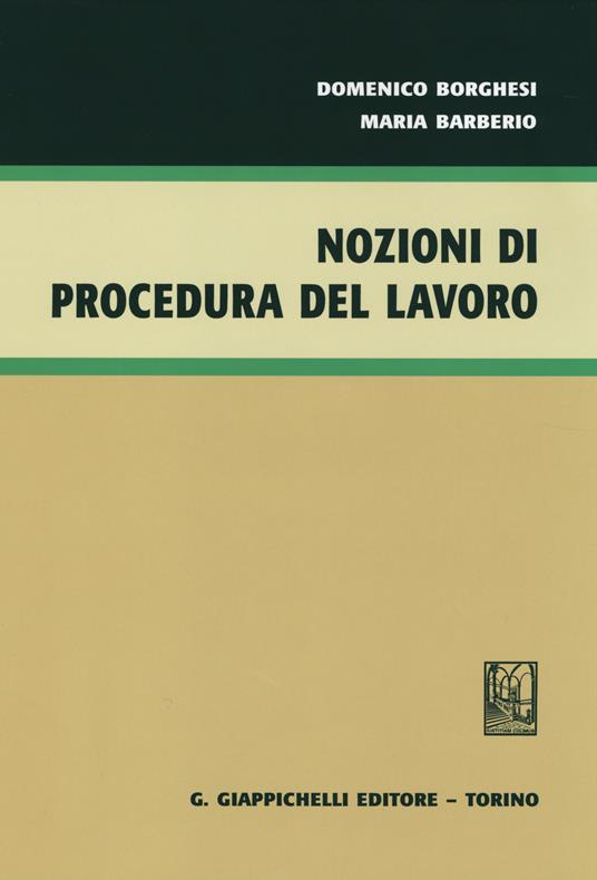 Nozioni di procedura del lavoro - Domenico Borghesi,Maria Barberio - copertina
