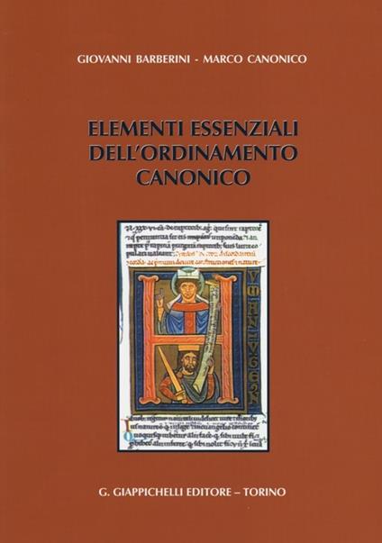 Elementi essenziali dell'ordinamento canonico - Giovanni Barberini,Marco Canonico - copertina