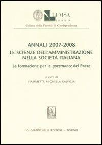 Annali (2007-2008). Le scienze dell'amministrazione nella società italiana. La formazione per la governance del paese - copertina