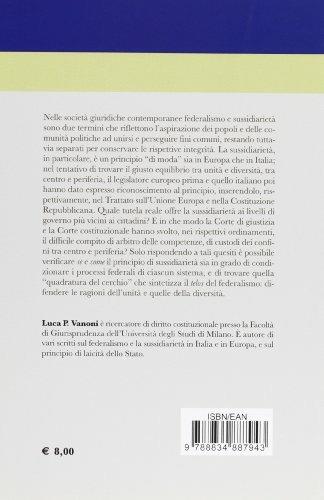 Federalismo, regionalismo e sussidarietà. Forme di limitazione al potere centrale - Luca Pietro Vanoni - 2