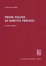 Prime pagine di diritto privato