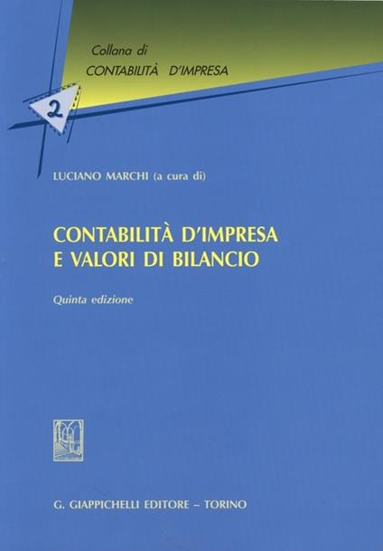 Contabilità d'impresa e valori di bilancio - copertina