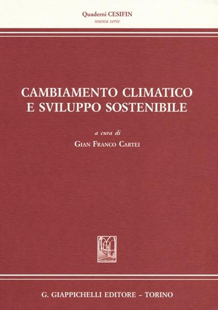Cambiamento climatico e sviluppo sostenibile - copertina