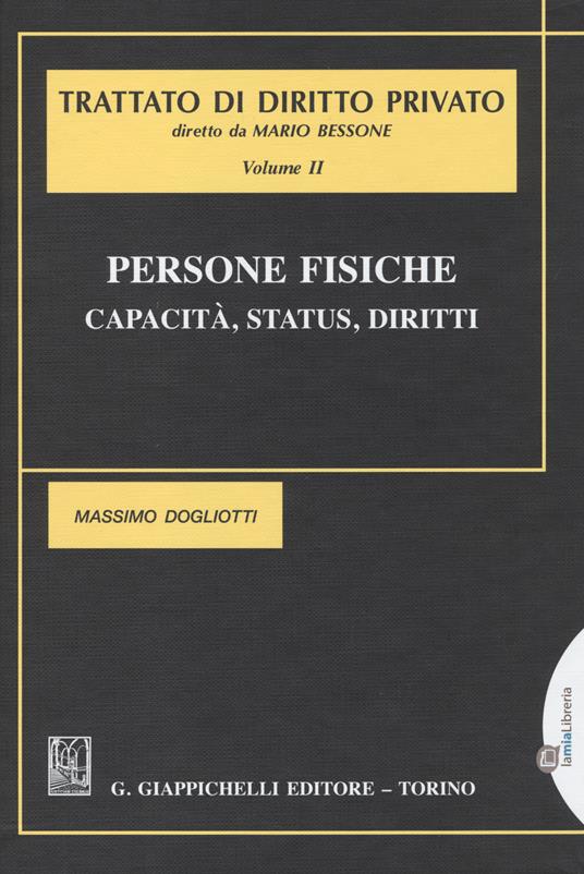 Persone fisiche. Capacità, status, diritti. Vol. 2 - Massimo Dogliotti - copertina