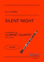 Silent Night. Clarinet quartet. Partitura