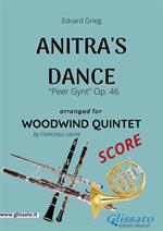 Anitra's dance. Peer Gynt op. 46. Woodwind quintet score. Partitura