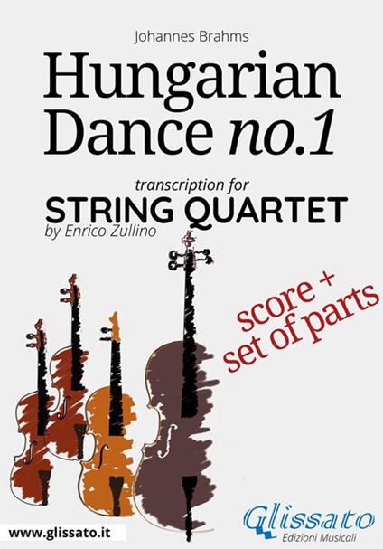 Hungarian Dance no.1. String quartet. Score & parts. Partitura e parti - Johannes Brahms - ebook