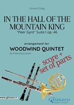 In the hall of the mountain king, Peer Gynt. Suite I, op. 46. Woodwind quintet. Score & parts. Partitura e parti