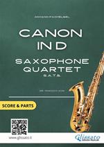 Canon. Saxophone quartet. Score & parts. Partitura e parti