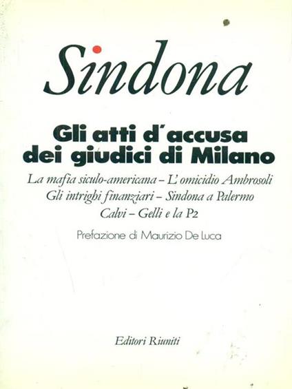 Sindona. Atti d'accusa dei giudici di Milano - copertina