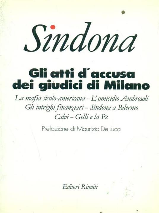 Sindona. Atti d'accusa dei giudici di Milano - copertina