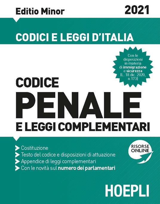 Codice penale e leggi complementari. Editio Minor 2021 - Luigi Franchi,Virgilio Feroci,Santo Ferrari - copertina