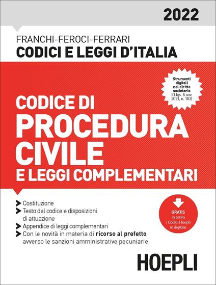 Codice di procedura civile e leggi complementari 2022. Con espansione online - copertina