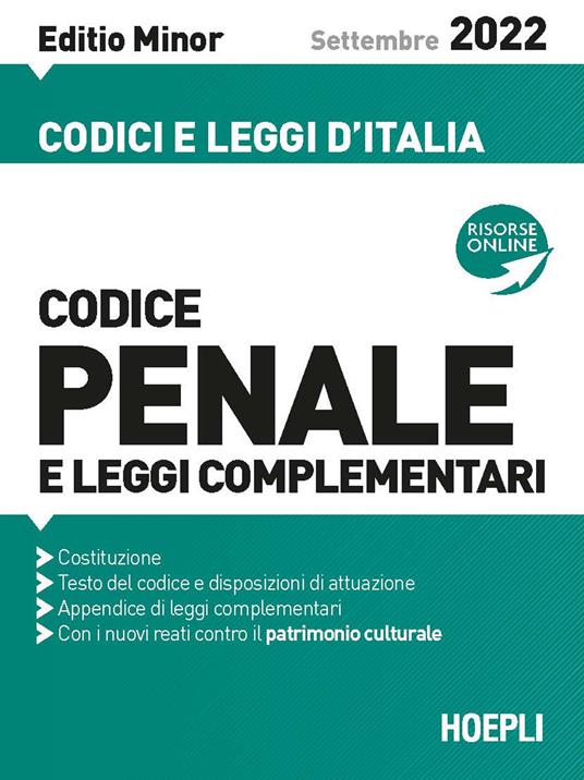 Codice penale e leggi complementari. Settembre 2022. Ediz. minor. Con espansione online - copertina