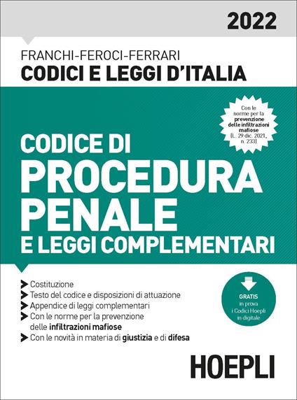 Codice di procedura penale e leggi complementari 2022 - copertina