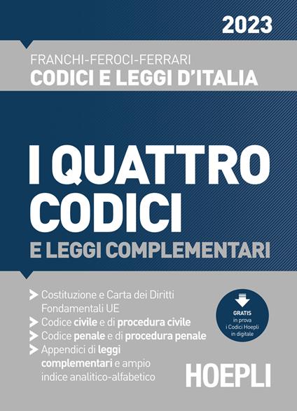 I quattro codici 2023 e leggi complementari - copertina