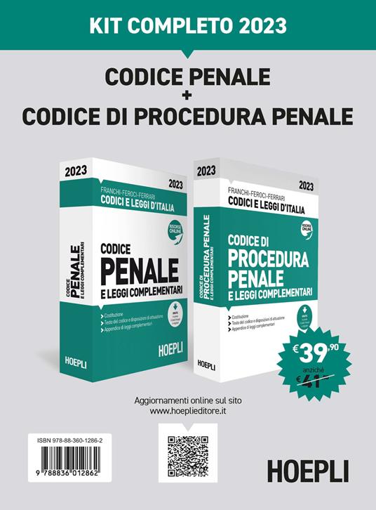 Kit Codice penale e Codice di procedura penale 2023 - Luigi Franchi,Virgilio Feroci,Santo Ferrari - copertina