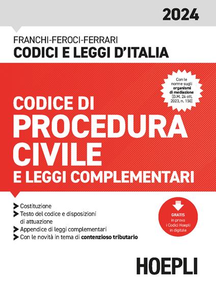 Codice di procedura civile 2024. Con espansione online - Luigi Franchi,Virgilio Feroci,Santo Ferrari - copertina