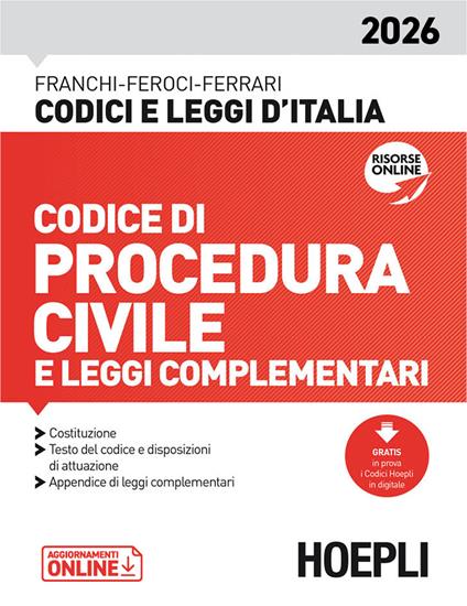 Codice di procedura civile e leggi complementari 2026 - Luigi Franchi,Virgilio Feroci,Santo Ferrari - copertina
