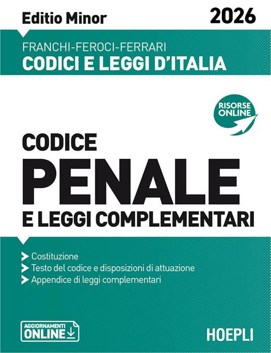 Codice penale e leggi complementari. Editio Minor 2026. Nuova ediz. - Luigi Franchi,Virgilio Feroci,Santo Ferrari - copertina