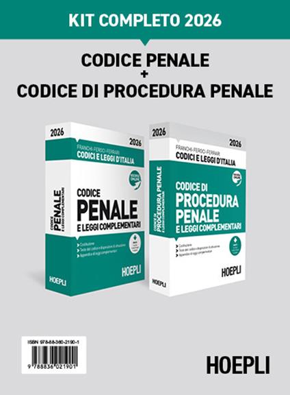 Codice penale e Codice di procedura penale 2026. Kit completo. Con espansione online - Luigi Franchi,Virgilio Feroci,Santo Ferrari - copertina