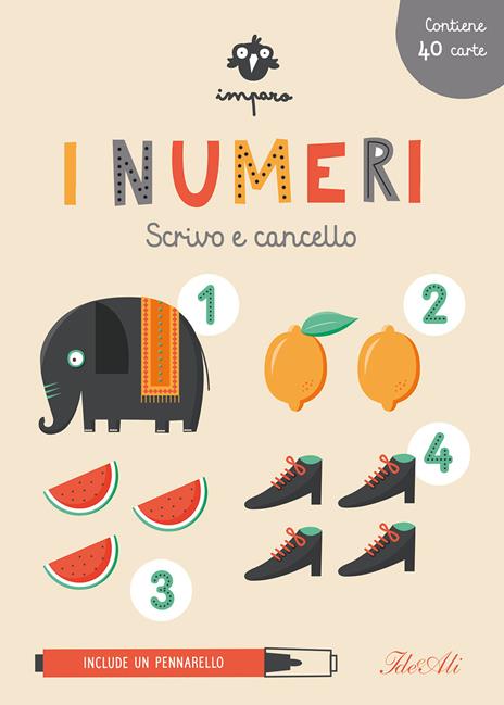 Imparo i numeri. Scrivo e cancello. Ediz. a colori. Con pennarello cancellabile. Con 40 Carte - Joana Jesus - copertina