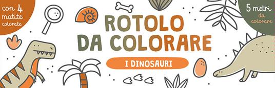 I dinosauri. Rotolo da colorare. Ediz. illustrata. Con 4 matite colorate - Joana Jesus - copertina