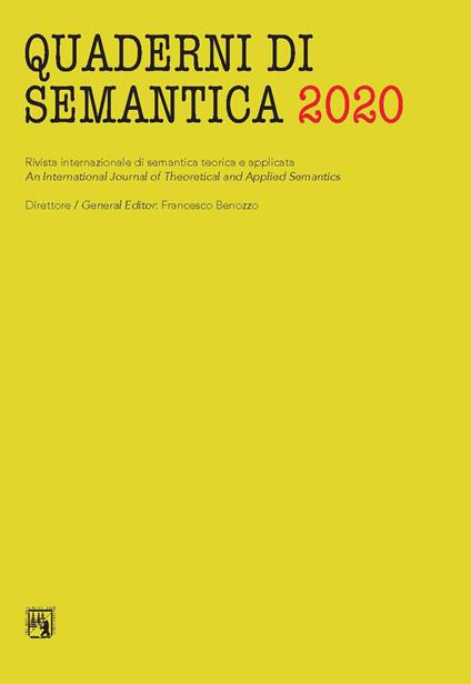 Quaderni di semantica (2020). Ediz. critica. Vol. 6 - copertina