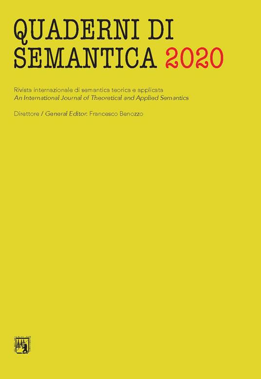 Quaderni di semantica (2020). Ediz. critica. Vol. 6 - copertina
