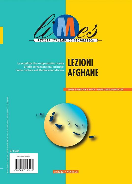 Limes. Rivista italiana di geopolitica (2021). Vol. 8: Lezioni afghane - copertina